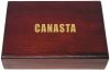 Canasta Mahogany Card Box with 2 Deck Set